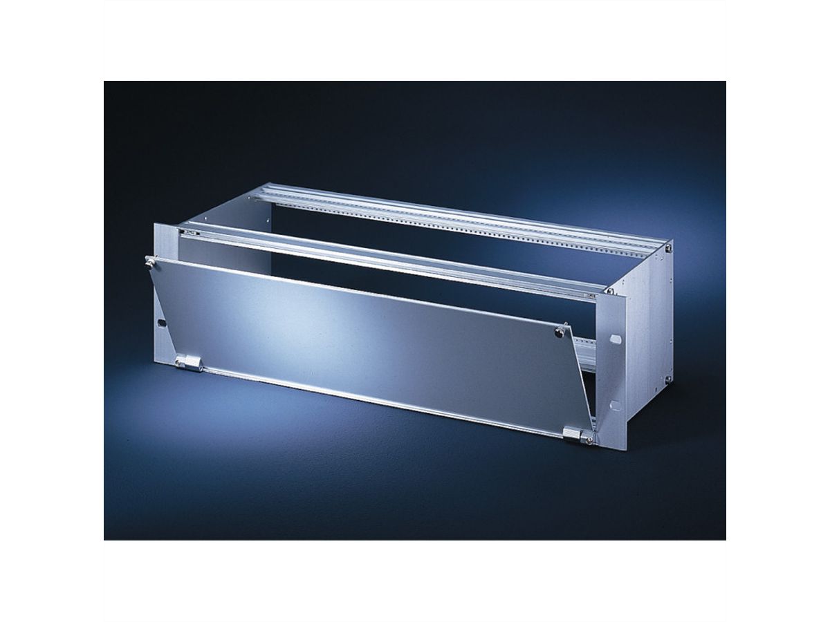 SCHROFF voorpanelen, niet afgeschermd, scharnierende bodem, 4 HE, 63 HP, 2,5 mm, Al, geanodiseerd
