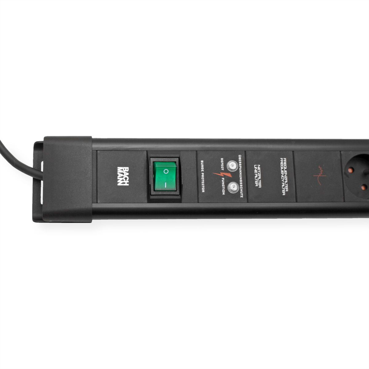 BACHMANN CONNECTUS 6xUTE, 1xGVS 1xSchalter 2,0m CEE7/7 Schwarz