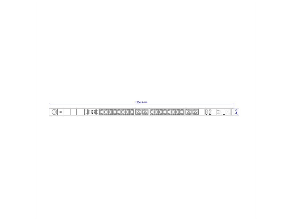 BACHMANN BN7500 Slaaf 16xC13 4xC19 2xLS, Meting per fase 3G2,5 CEE16A Lan Switching.p.D.