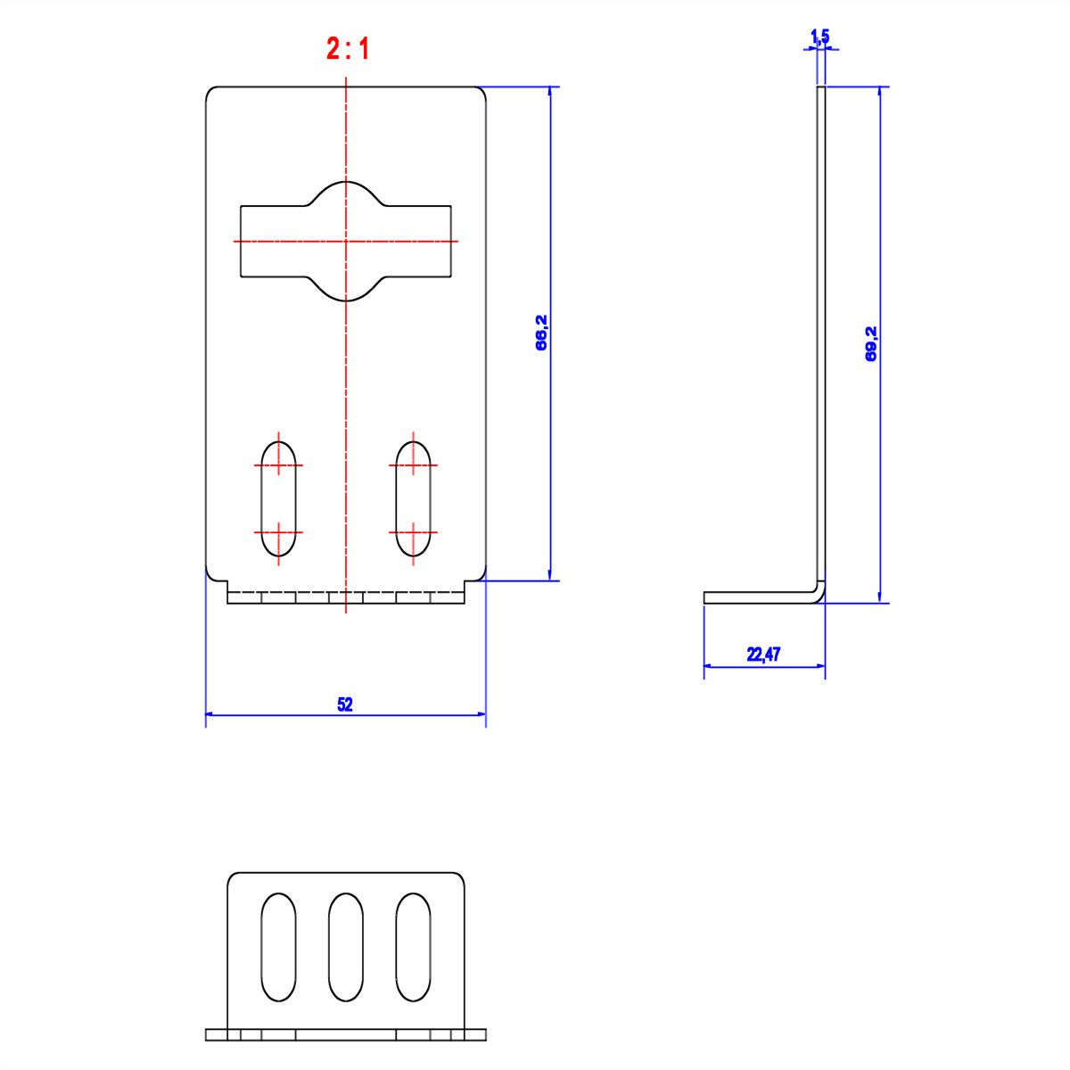 BACHMANN BlueNet universal mounting, Stainless steel Packed in polybag