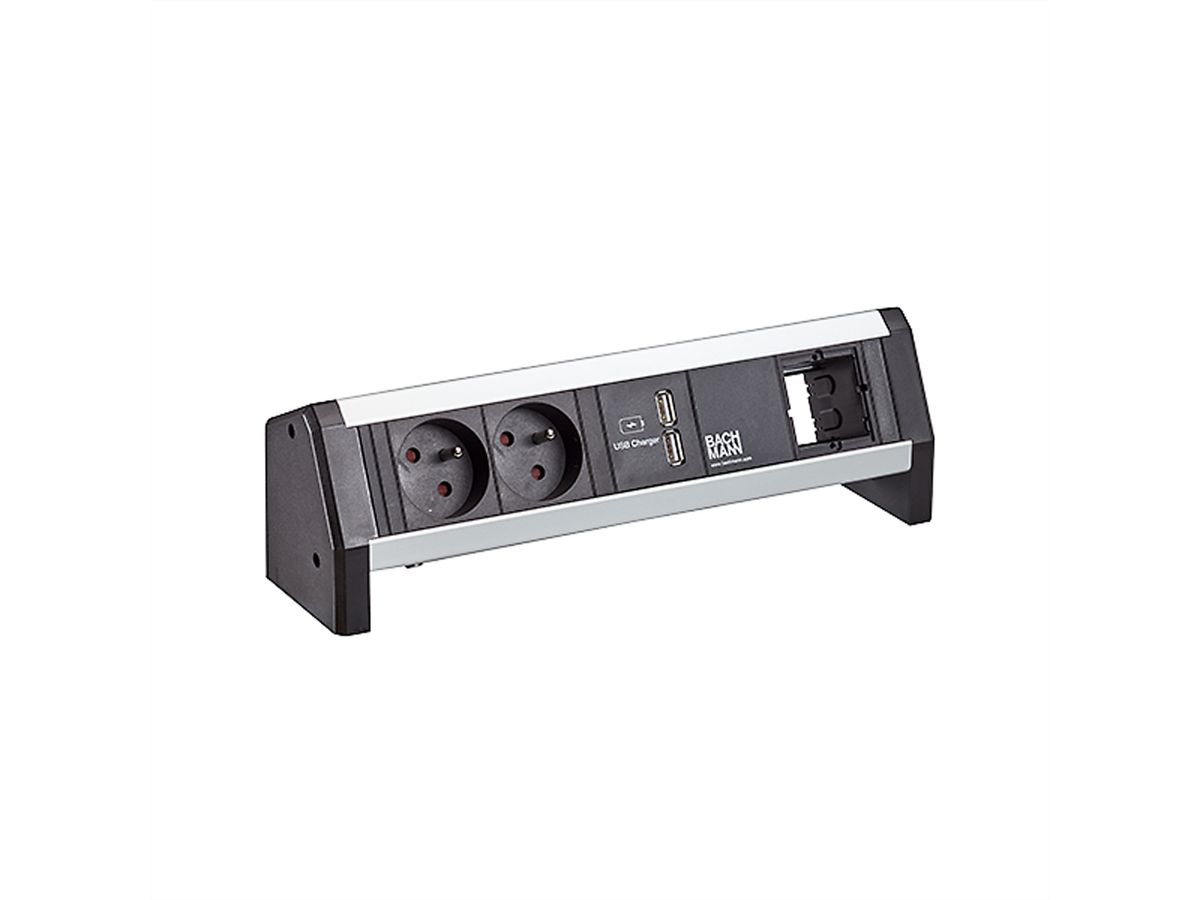 BACHMANN DESK 2xUTE 35° 1xUSB Charger 1xCM power 1.0m GST18
