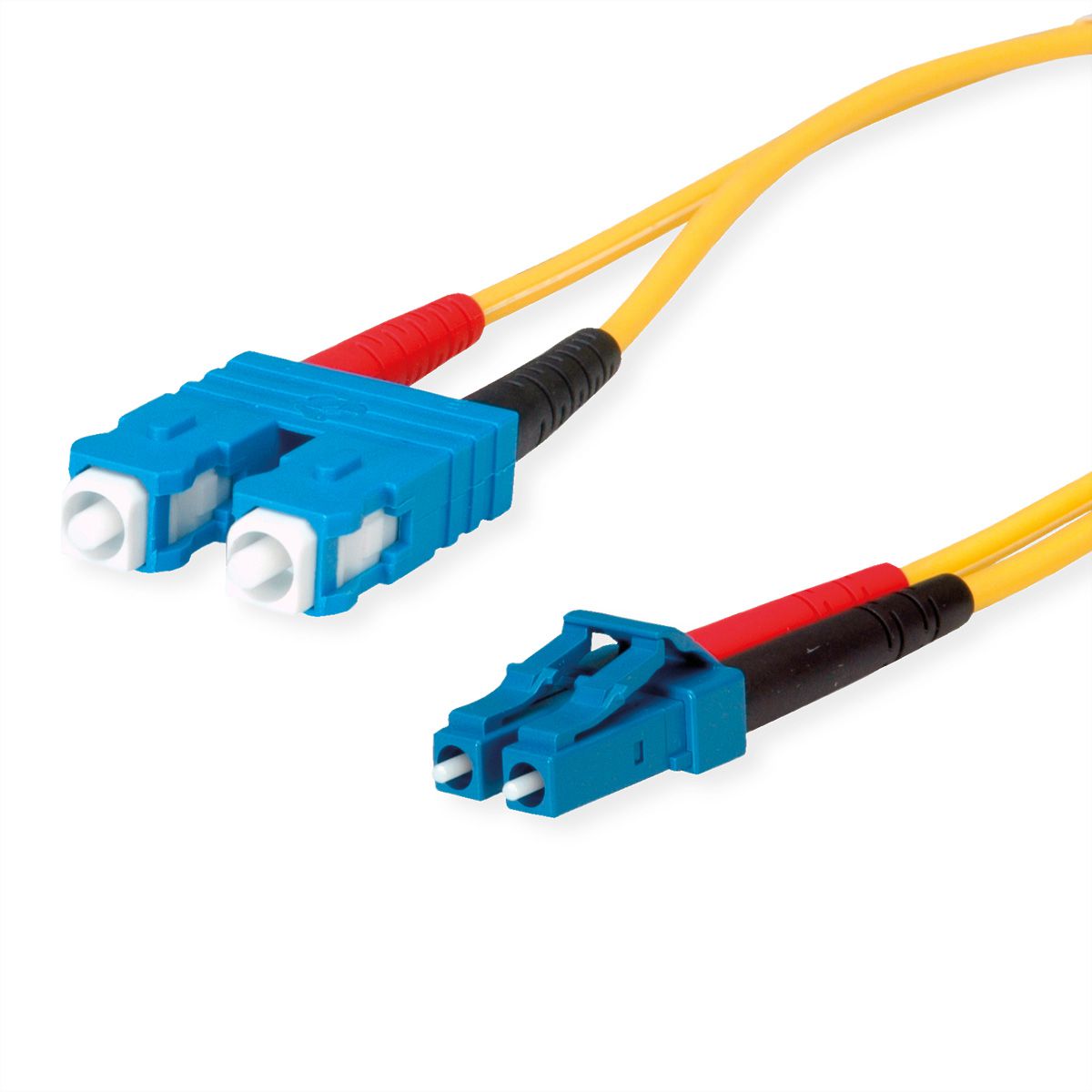 TELEGÄRTNER glasvezelkabel 2x E9/125 OS2, 1x SC Duplex - 1x LC Duplex, geel, 10 m
