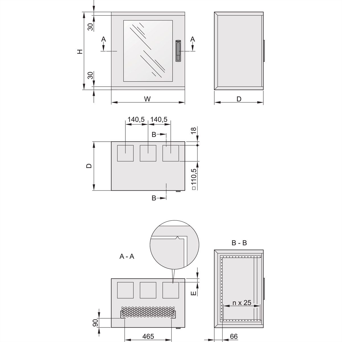 SCHROFF EPCASE 9 HE, (H x B x D) 503 x 600 x 300 mm