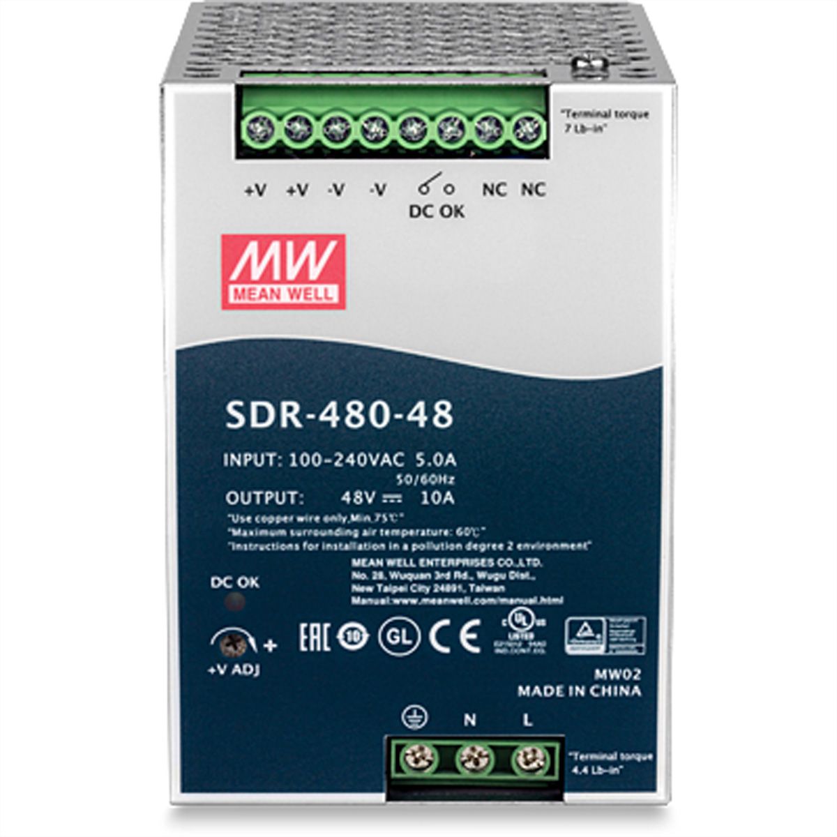TRENDnet TI-S48048 AC-naar-DC DIN-rail voeding