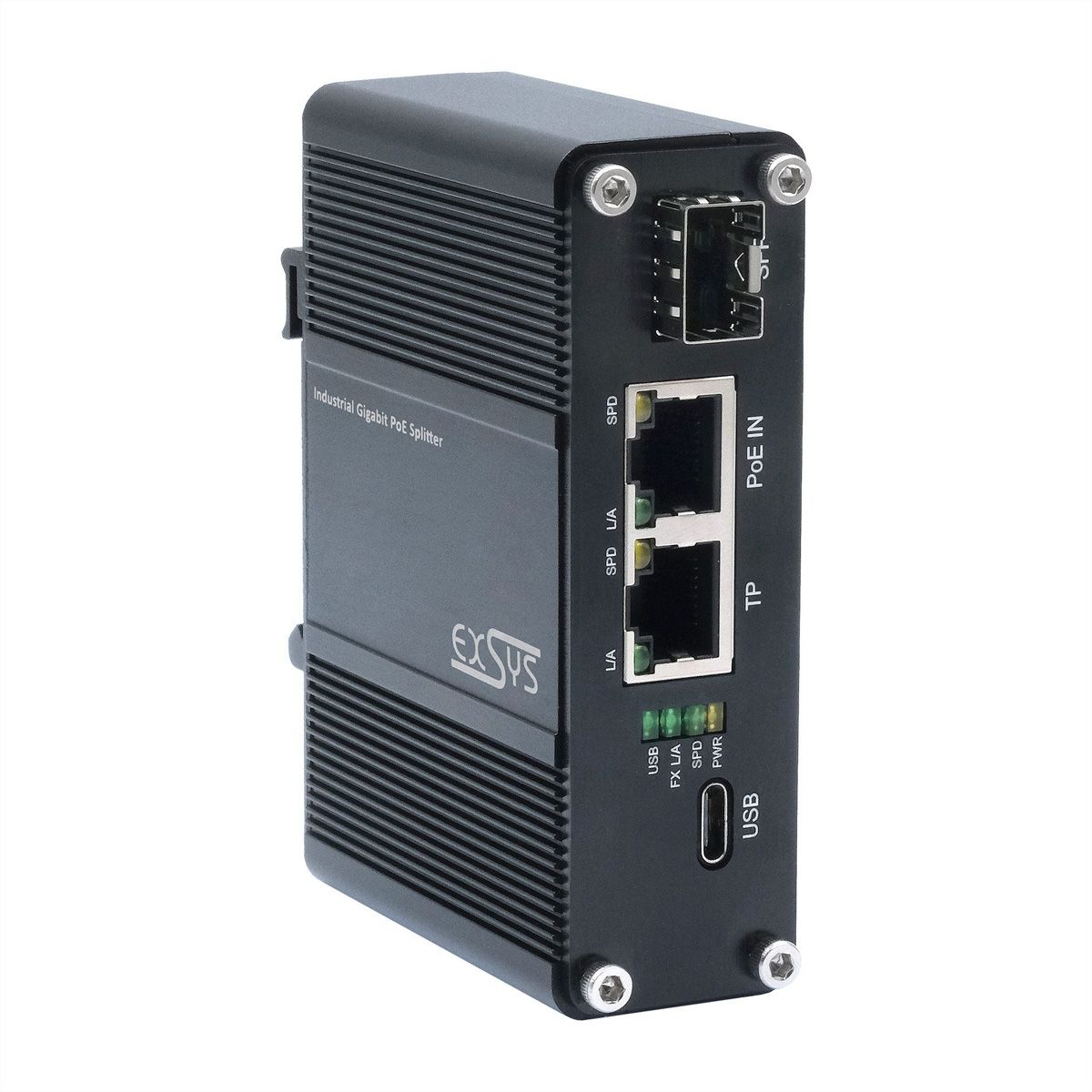 EXSYS EX-60328 PoE++ Gigabit Splitter USB-C PD 60W, SFP, Network adapter
