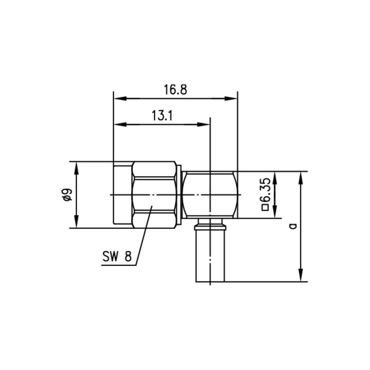 TELEGÄRTNER SMA Angle Plug Crimp, G8 (RD-316)