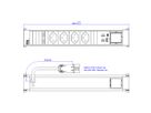 BACHMANN POWER FRAME 4xCH 0° 1xCM 1xUSB A/C 22W 0.2m GST18