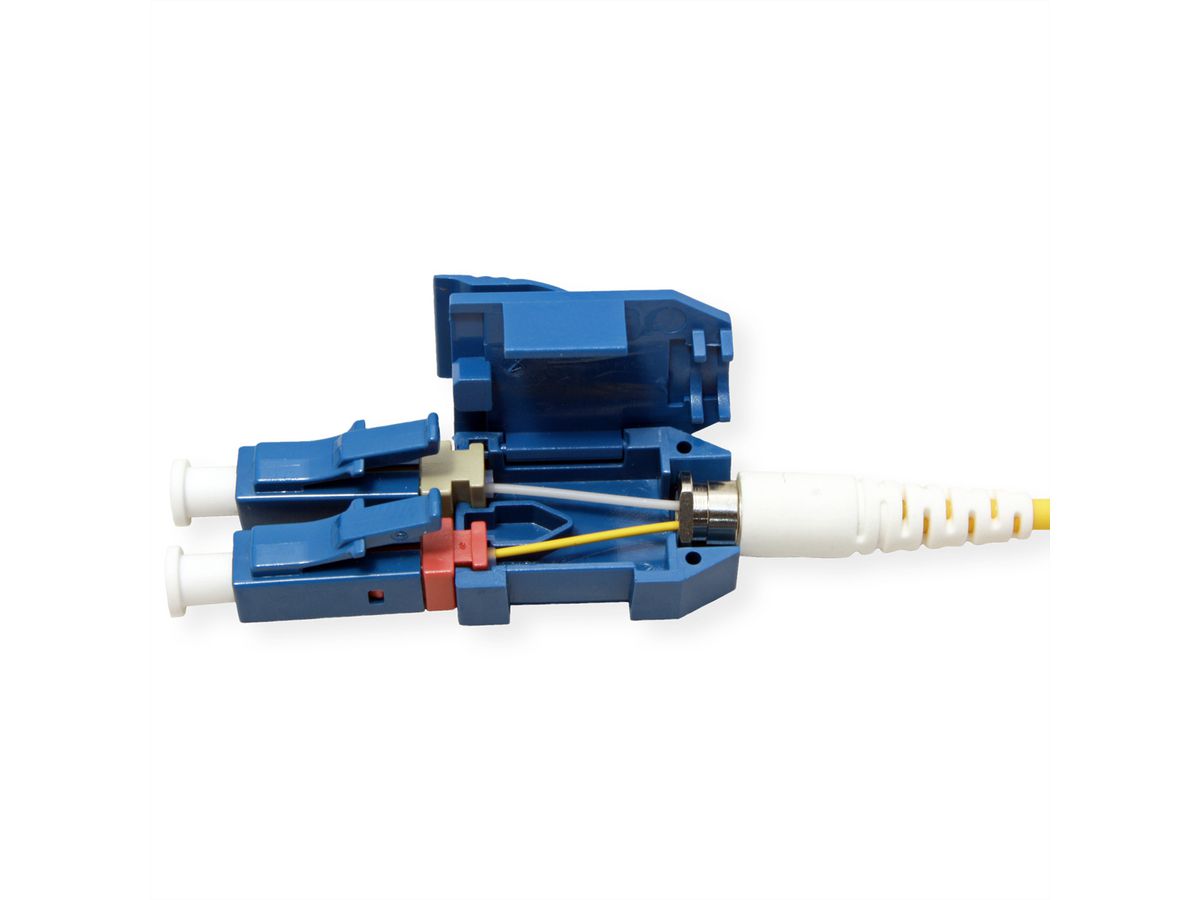 ROLINE glasvezelkabel duplex 9/125µm OS2, LC/LC , UNIBOOT, geel, 15 m