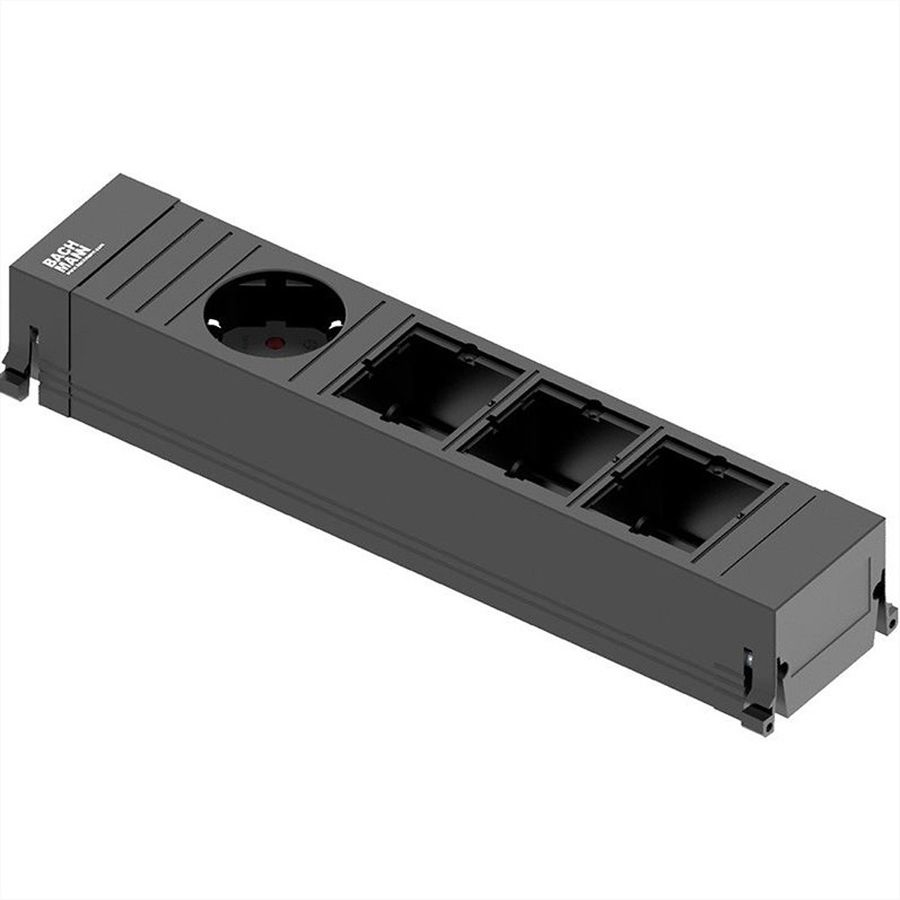 BACHMANN POWER FRAME Medium 1x earthing contact 3x ABD, plastic