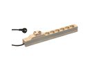 SCHROFF contactdoosstrook, SCHUKO, 6 contactdozen, 19", met randaarde en overstroombeveiliging
