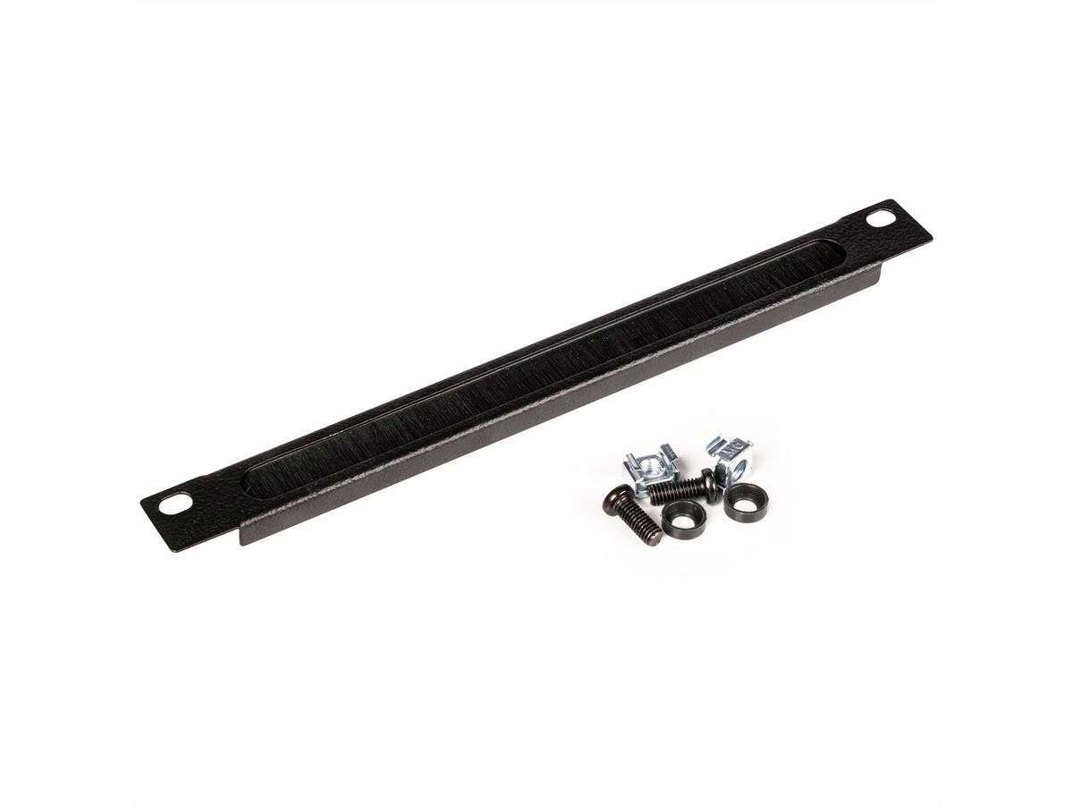 ROLINE 10-inch kabeldoorvoer, met borstelstrook 0.5HE zwart