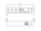 BACHMANN DESK 1x schakelaar 3x geaard stopcontact 1x ABD GST18