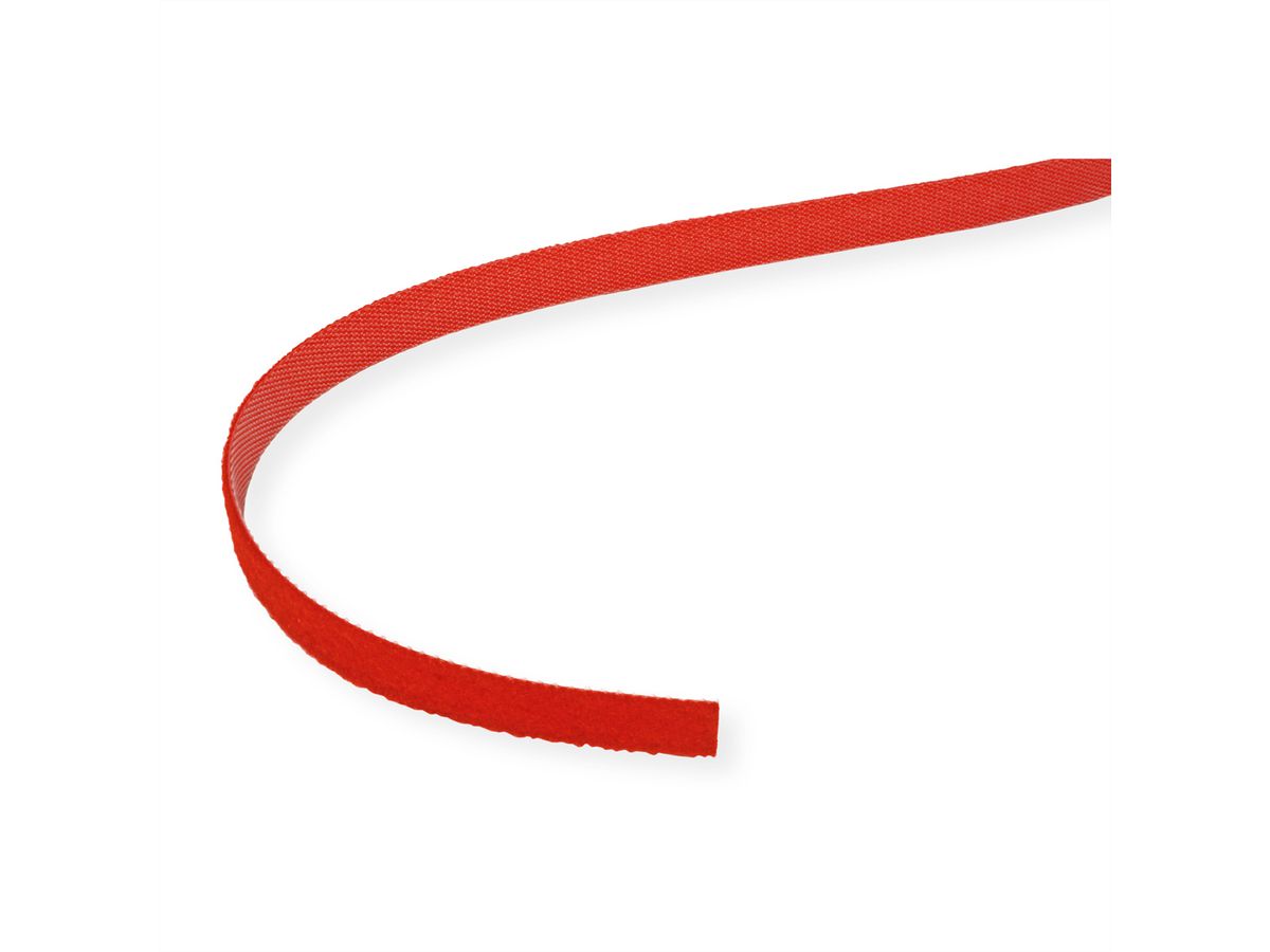 VALUE Klittenband op rol, 10mm, rood, 25 m