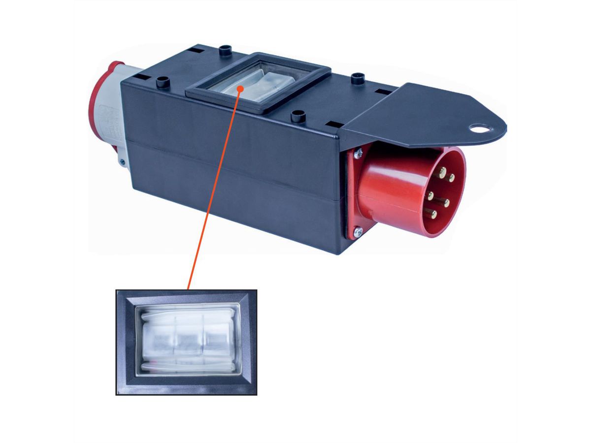 BACHMANN CEE adapter 32A 400V IP44, 1x16A 5p400V 3Pol. zekering
