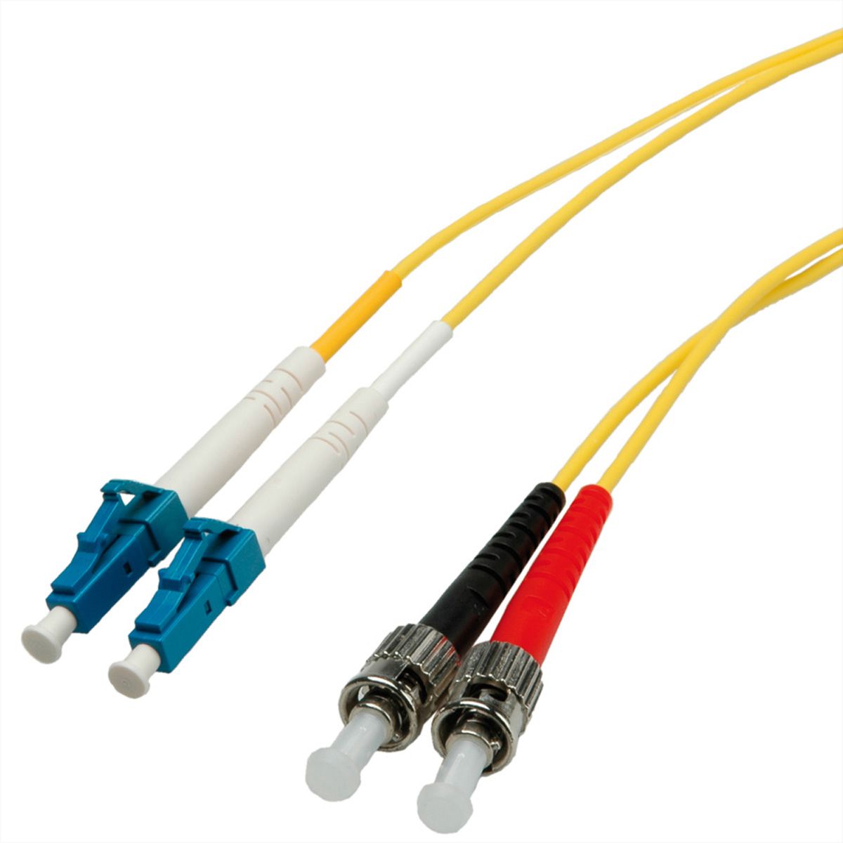 Fibre Optic kabel duplex, SingleMode E9/125µm LC/ST, geel, 2 m