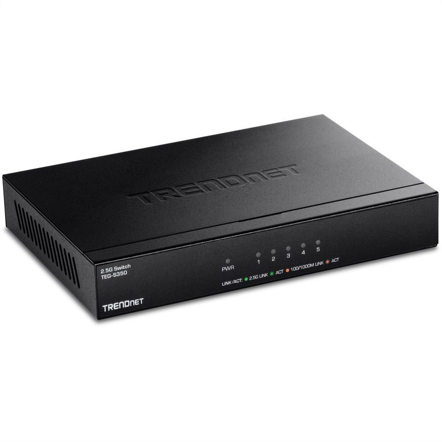 TRENDnet TEG-S350 5-Poorts 2.5G Switch, zwart