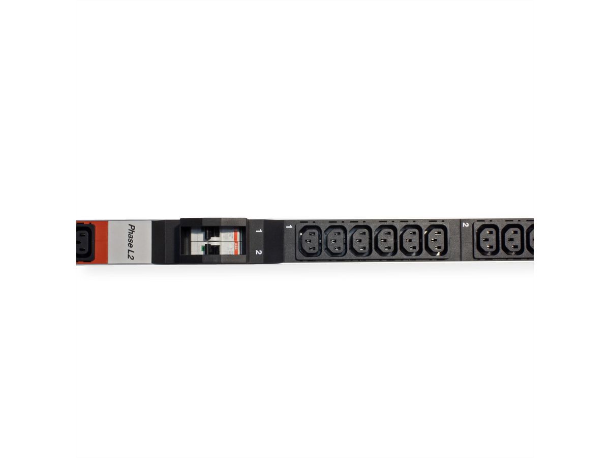 BACHMANN IT PDU ALU 1U 36x C13 6x miniature circuit breakers CEE 3x32A red