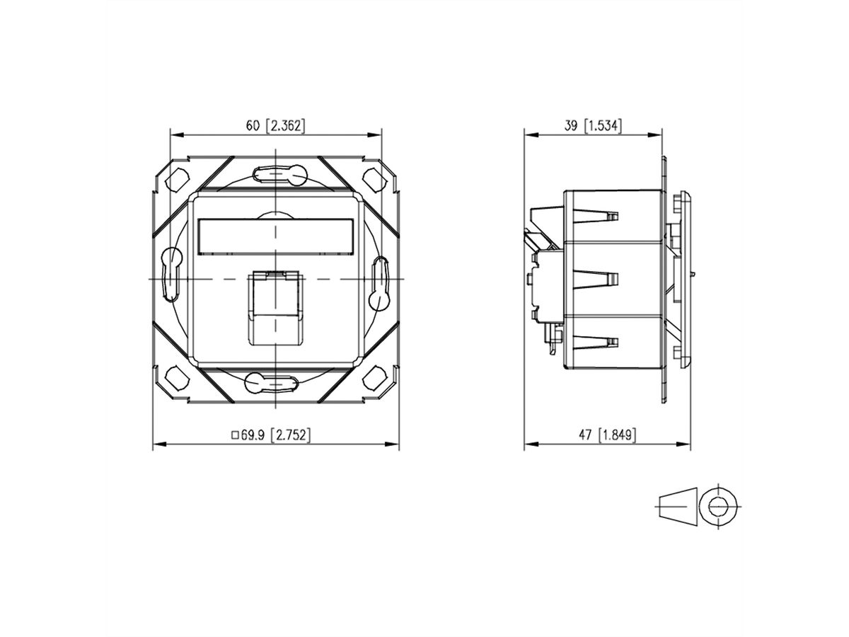 METZ CONNECT E-DAT C6A IDC Dose, 1 Port, UPk, verkehrsweiß