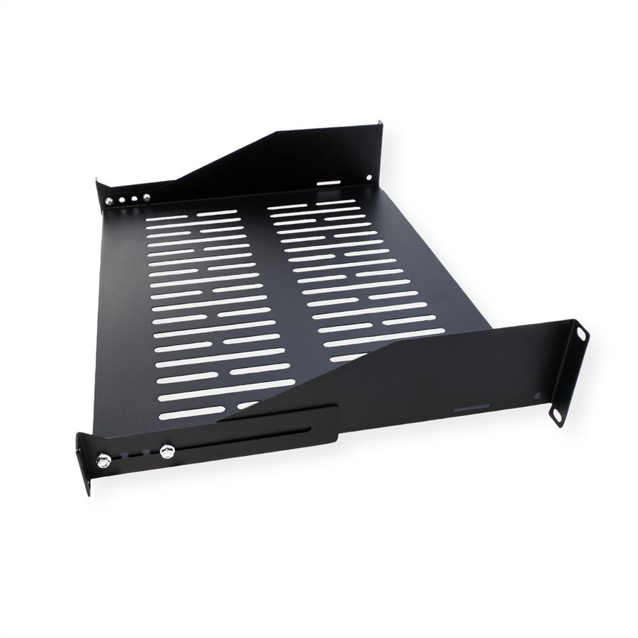 VALUE 19"-Fixed Shelf, 485 x 350mm, 2U, max. 25kg, black