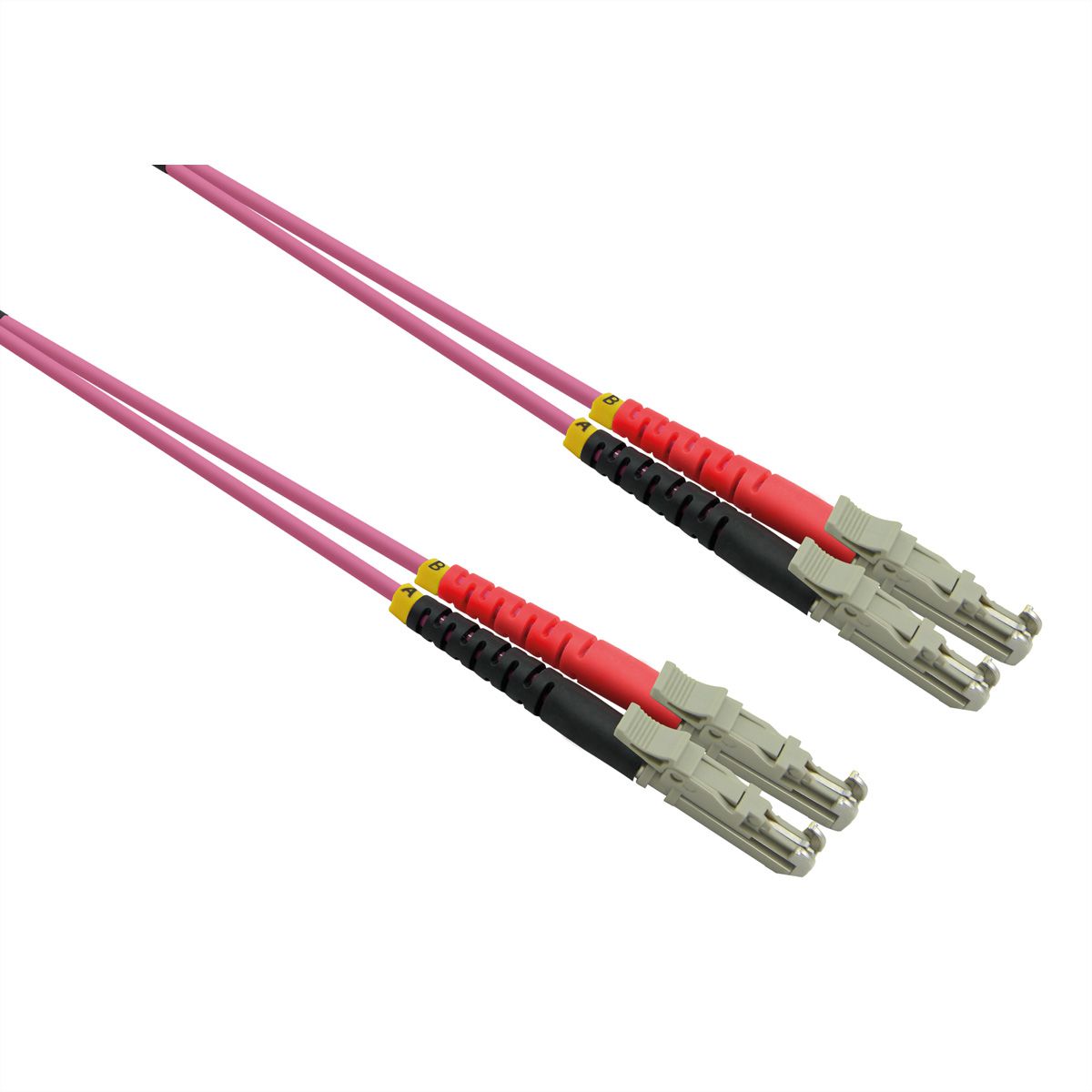 ROLINE FO Jumper Cable Duplex, 50/125µm OM4, LSH/LSH, UPC Polish, LSOH, violet, 7.5 m