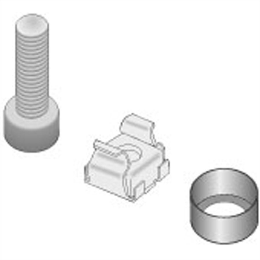 SCHROFF 19" Assembly Kit, Screw M6, Washer M6, Nut M6, 32 Pieces