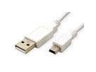 VALUE USB 2.0 kabel, type A - 5-Pin Mini, Typ A 5 Pin Mini , wit, 3 m