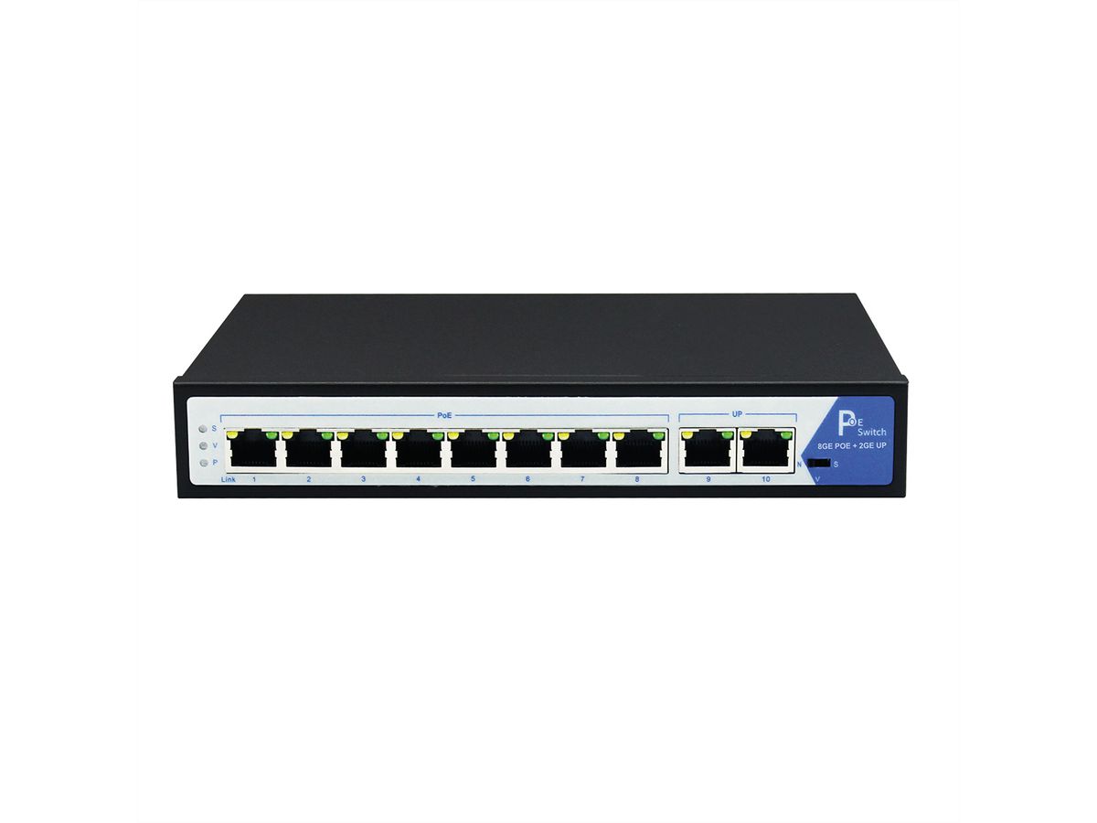VALUE PoE+ Gigabit Ethernet Switch, 8+2 Ports