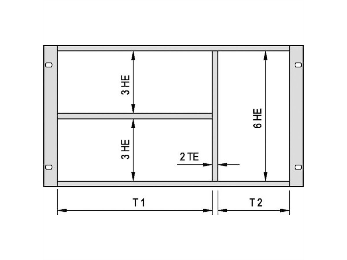 SCHROFF Combined Mounting Kit for Chassis, 42:40 HP