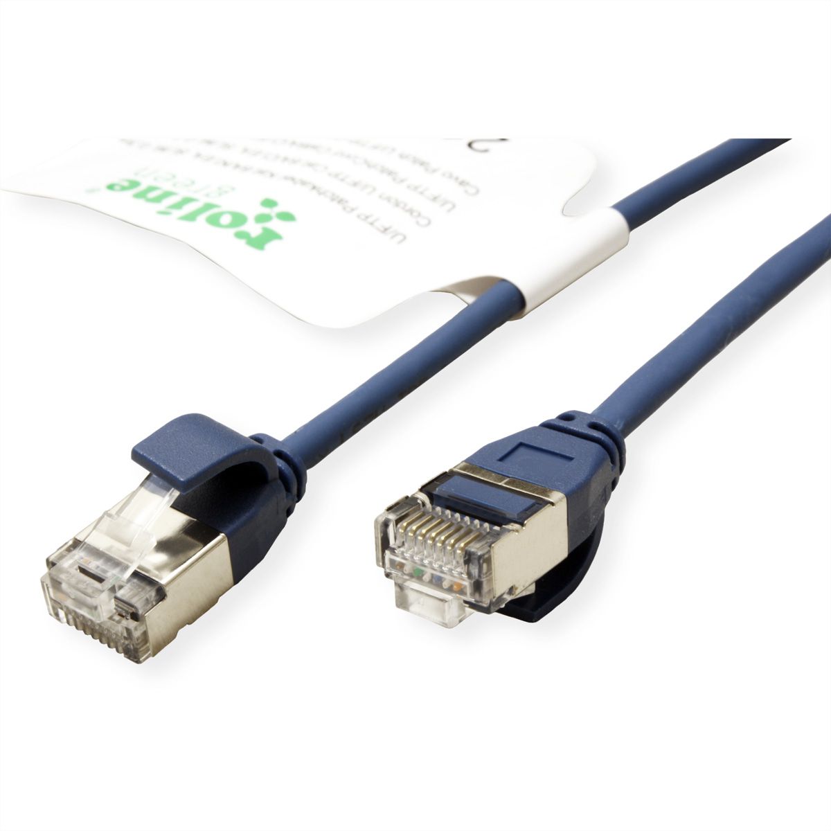 ROLINE GREEN F/UTP DataCenter Patchkabel Cat.6A (Class EA), LSOH, extra dun, blauw, 2 m