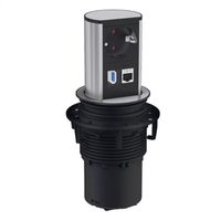 BACHMANN ELEVATOR 1x earthing contact, 1x CAT6, 1x USB 3.0, silver