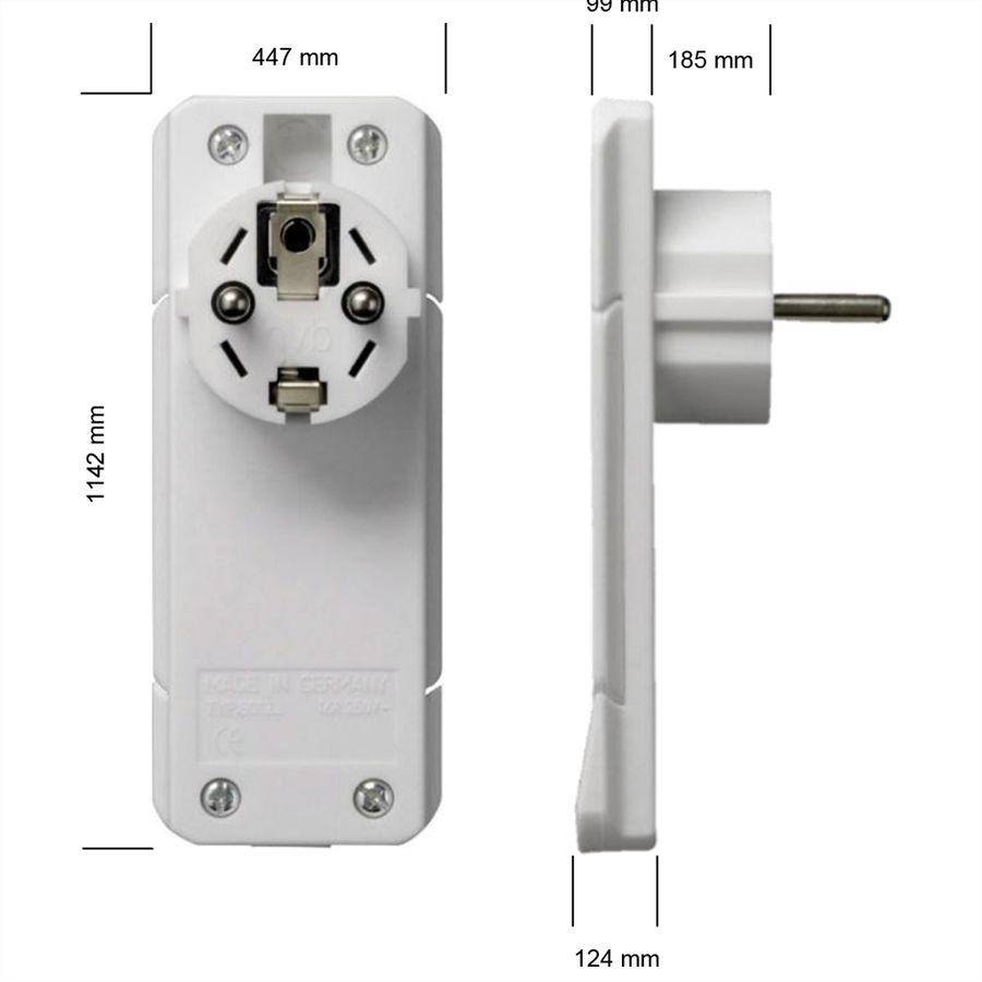 BACHMANN SmartPlug flat plug 1x earthing contact white, 1.5m