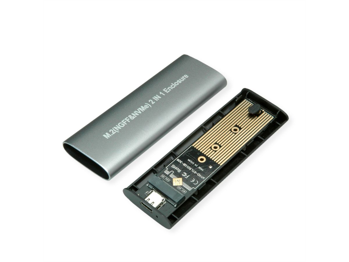 VALUE Externe SSD behuizing, M.2, NVMe naar USB 3.2 Gen 2 Type C