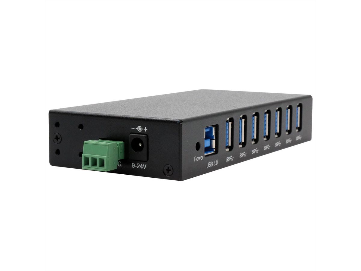 EXSYS EX-11237HMS-2 7 Port USB 3.2 Gen 1 HUB Din-Rail Kit