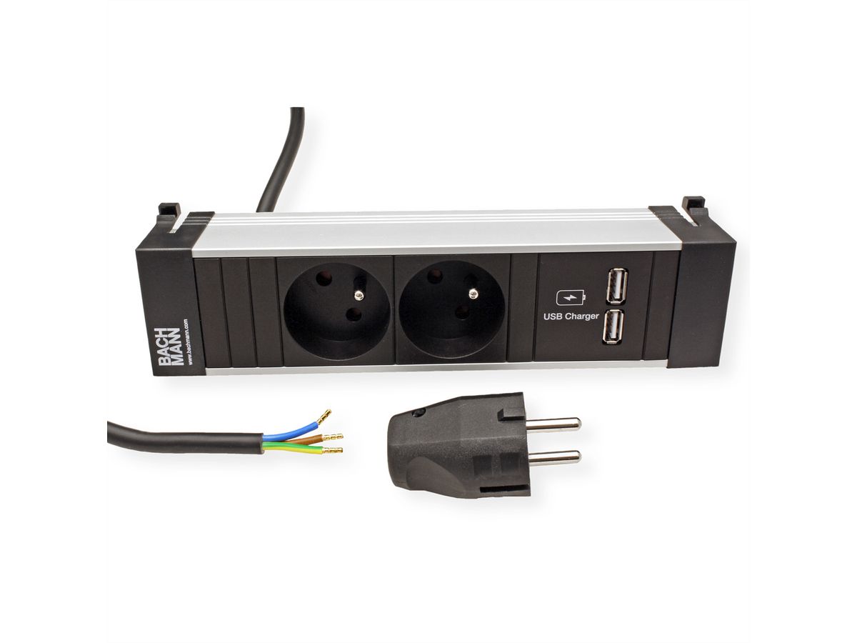 BACHMANN POWER FRAME 2xUTE 1xUSB Charge current 2.0m AEH