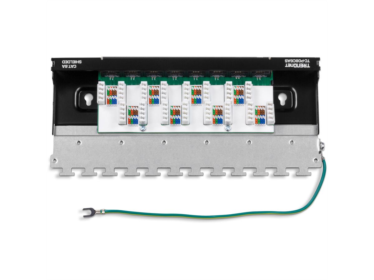 TRENDnet TC-P08C6AS Patchpaneel , 8-poorts Cat.6A afgeschermd voor wandmontage