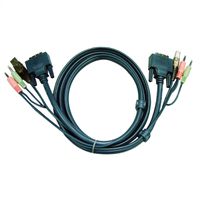 ATEN 2L-7D02U KVM Kabel DVI-D (Single Link), USB, Audio, zwart, 1,8 m