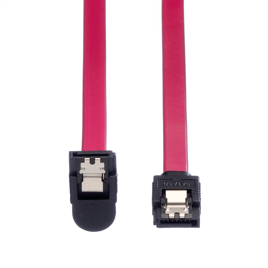 ROLINE Internal SATA 6.0 Gbit/s Cable, angled, with Latch, 0.5 m