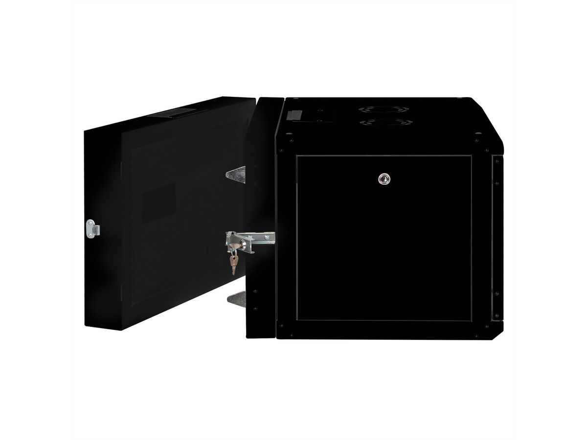 ROLINE 19-inch wandbehuizing Pro 7 U, 600x600 BxD tweedelig draaibaar zwart