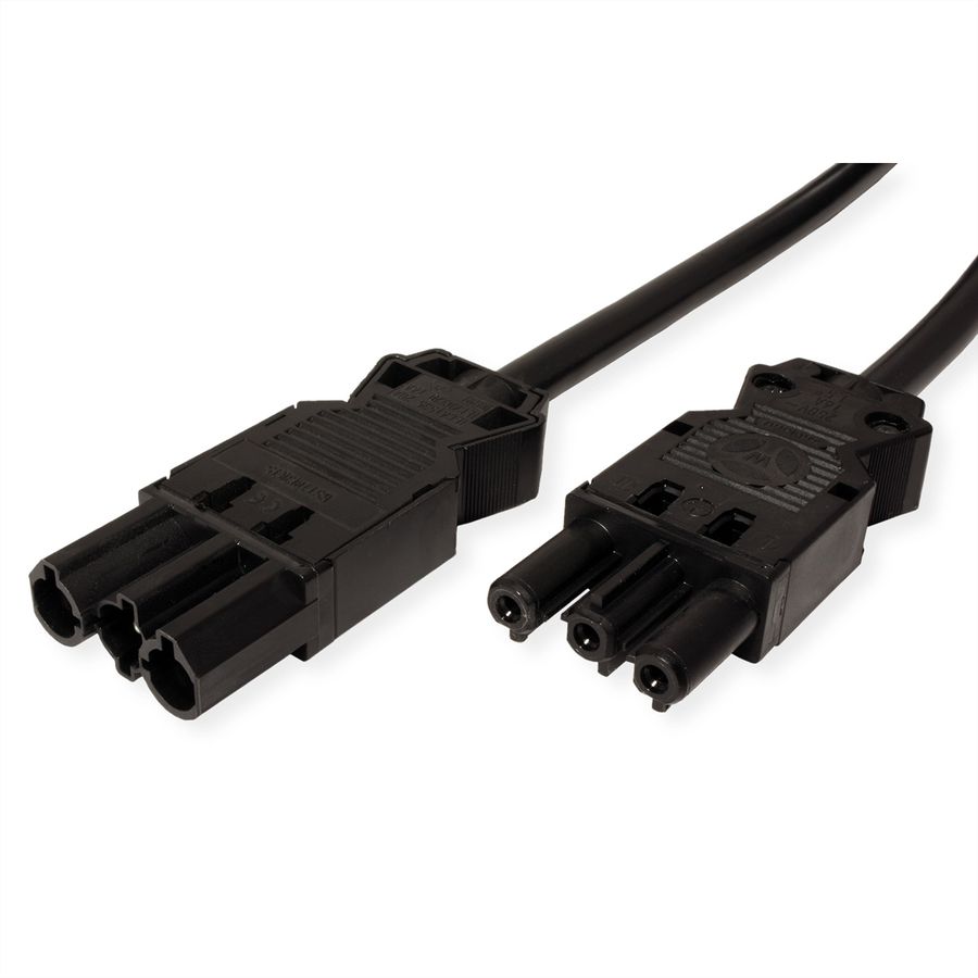 BACHMANN verlengkabel GST18-3 male/female, zwart, 1 m