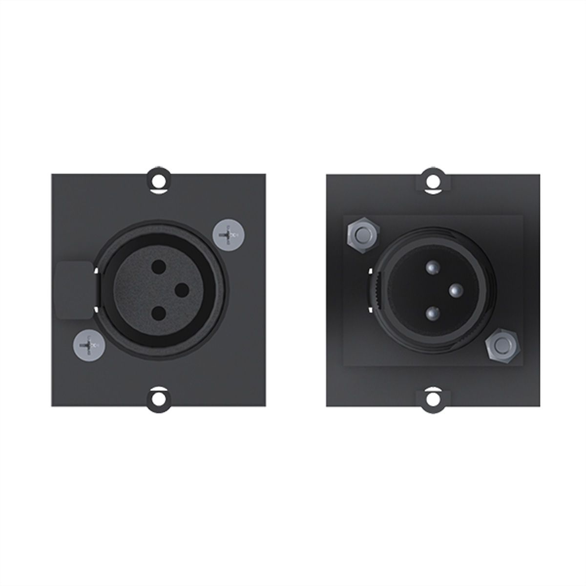 BACHMANN frame XLR 3-pin socket, Screw terminal 3-pin cover cap
