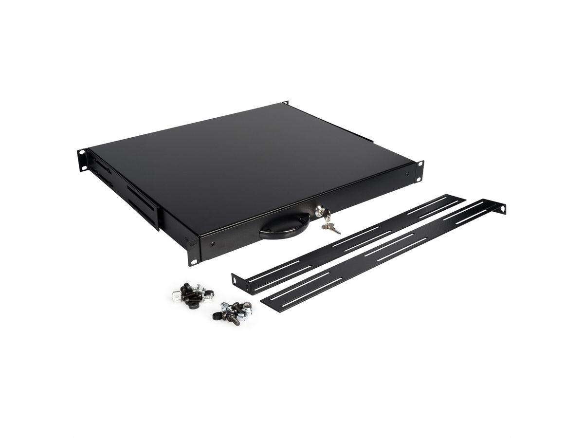 ROLINE 19-inch keyboard insert 1 U, 400 T lockable black