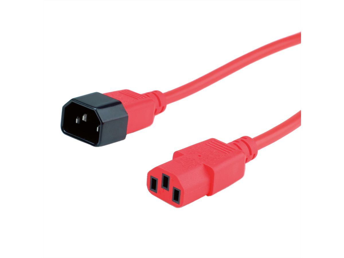 ROLINE Monitor Power Cable, IEC 320 C14 - C13, red, 1.8 m