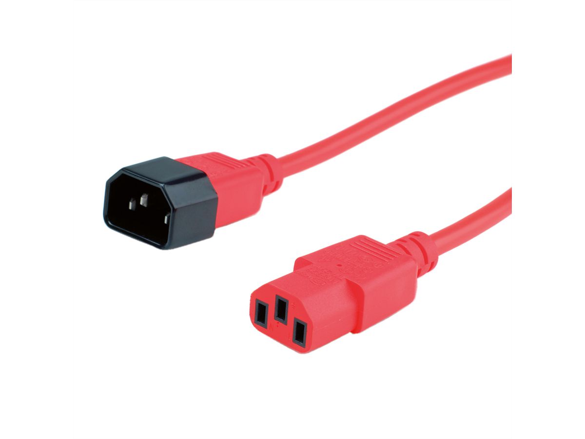 ROLINE Monitor Power Cable, IEC 320 C14 - C13, red, 0.8 m