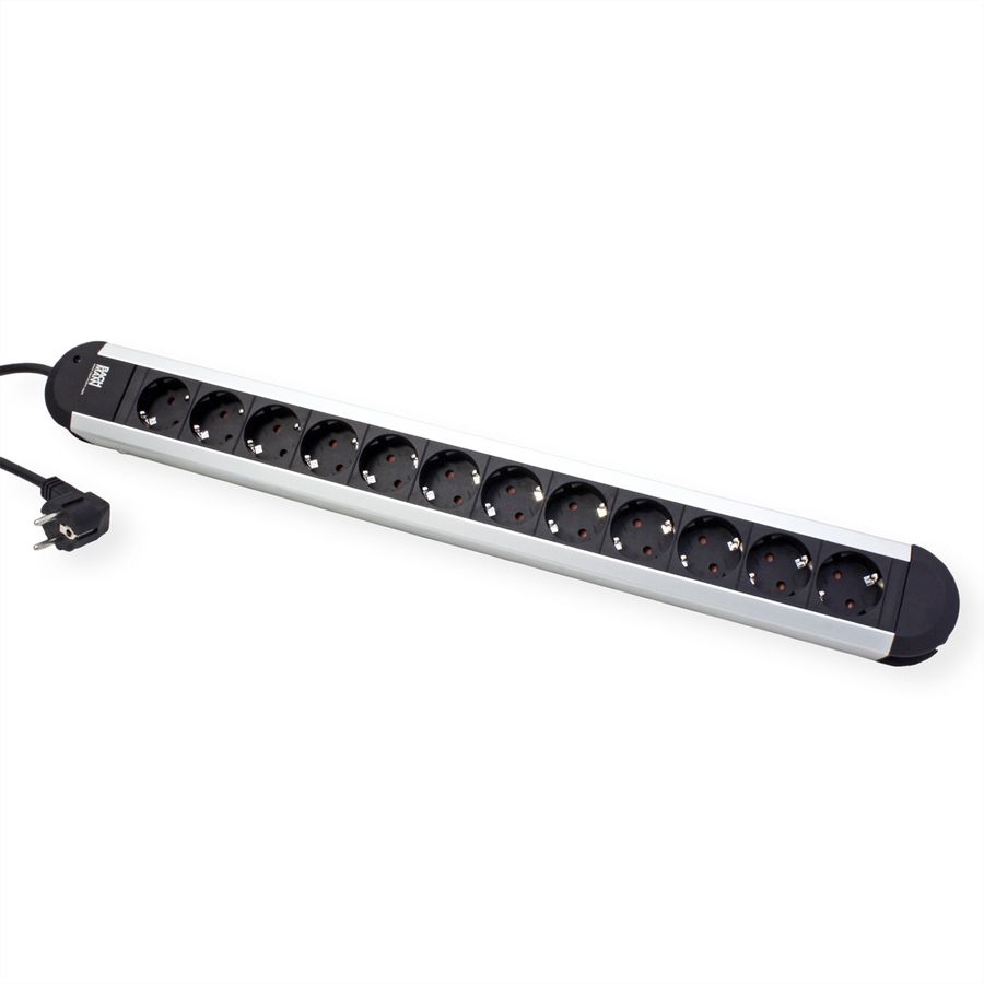 BACHMANN PRIMO stekkerdoos 12x geaard contact, aluminium, 1,75 m