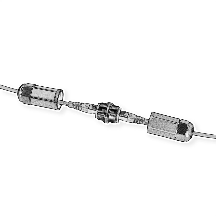 VALUE RJ-45 koppelstuk, afgeschermd, Cat.6A (Class EA), Outdoor/Industrial, zwart