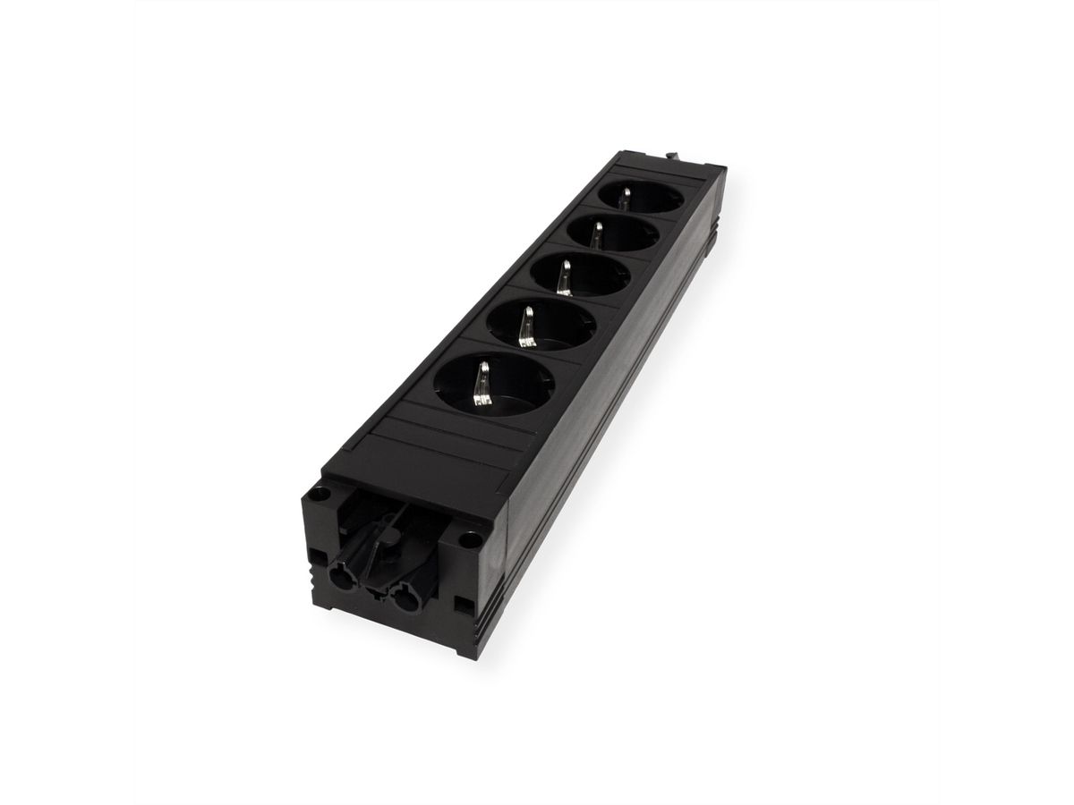 BACHMANN STEP BASE 5x earthing contact, black