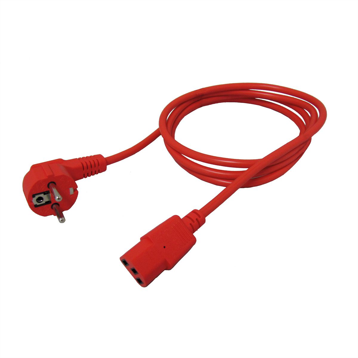 ROLINE stroomkabel, recht IEC-Female, rood, 0,8 m