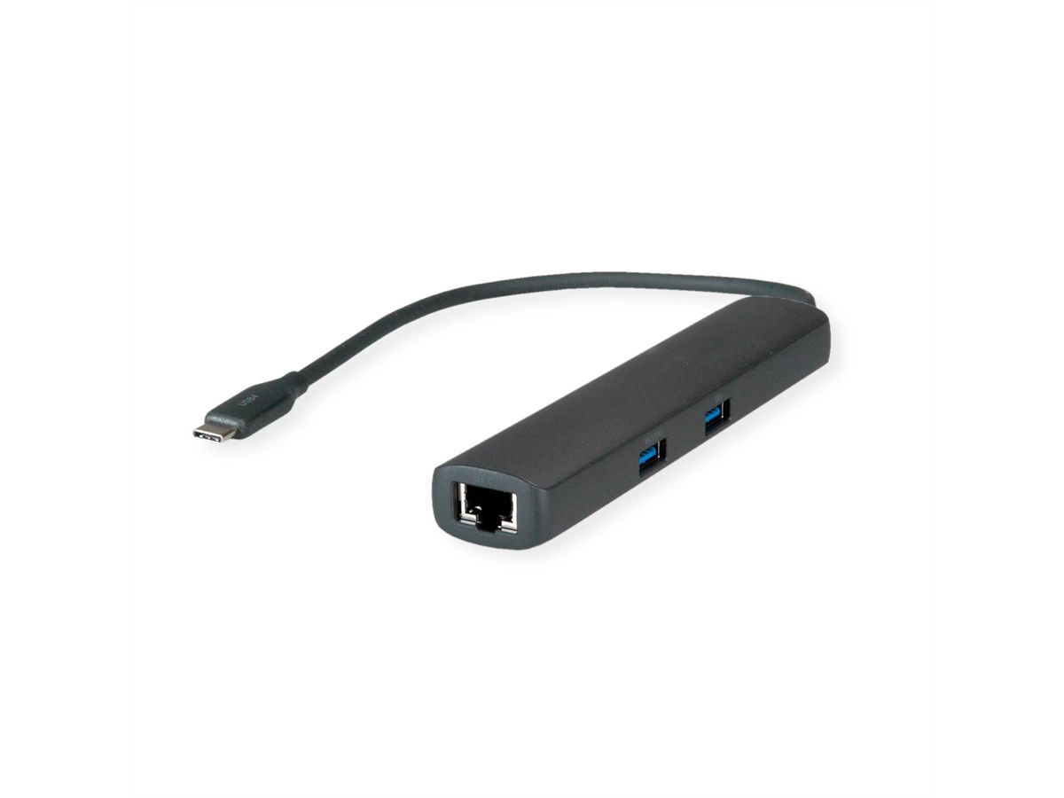 ROLINE USB 3.2 Gen 2 Type C Multiport Docking Station, 8K30 HDMI, 3x USB 3.2 Gen 2(2x A + 1x C), 1x USB Type C PD (Power Delivery), 1x Gigabit Ethernet (2.5 GbE)