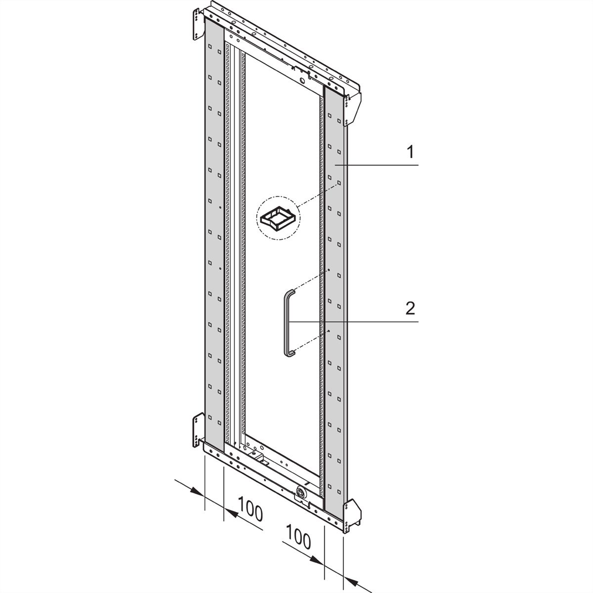 SCHROFF Varistar 19" Swing Cabinet Frame Trim, 47 U Symmetrical Assembly