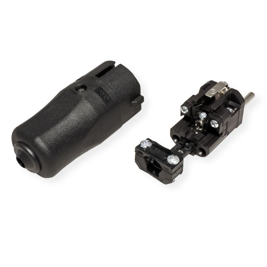 BACHMANN mounting plug black, CEE 7/7 2-pole with earthing contact